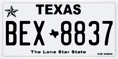 TX license plate BEX8837