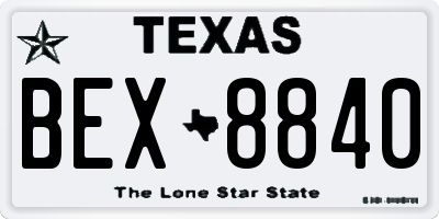 TX license plate BEX8840