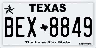 TX license plate BEX8849