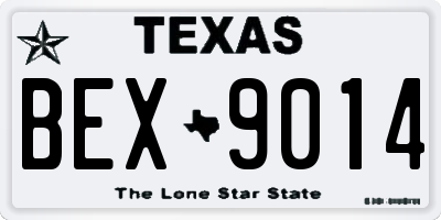 TX license plate BEX9014