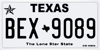 TX license plate BEX9089