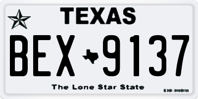 TX license plate BEX9137