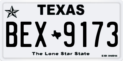 TX license plate BEX9173