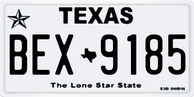 TX license plate BEX9185
