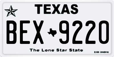 TX license plate BEX9220