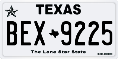 TX license plate BEX9225