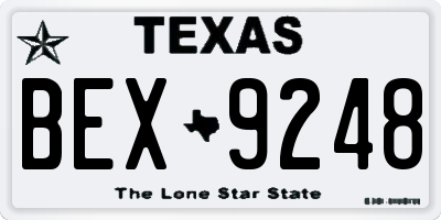 TX license plate BEX9248