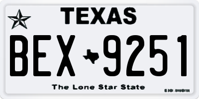 TX license plate BEX9251