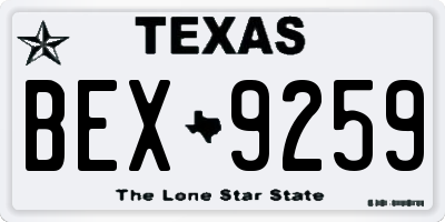 TX license plate BEX9259