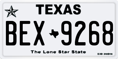 TX license plate BEX9268