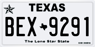 TX license plate BEX9291