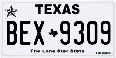 TX license plate BEX9309