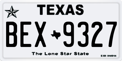 TX license plate BEX9327