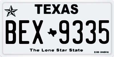 TX license plate BEX9335
