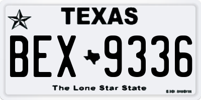 TX license plate BEX9336