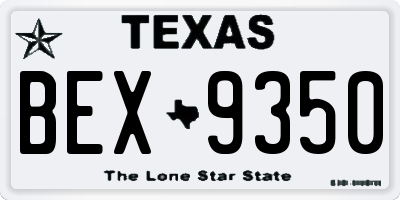 TX license plate BEX9350