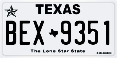 TX license plate BEX9351