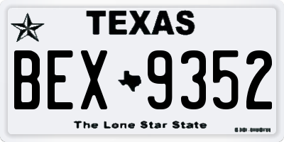 TX license plate BEX9352