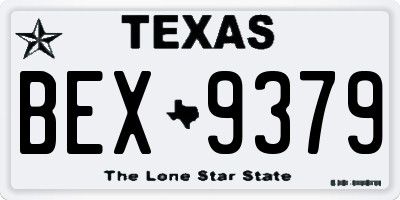 TX license plate BEX9379