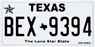 TX license plate BEX9394