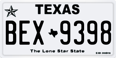 TX license plate BEX9398