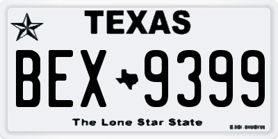 TX license plate BEX9399