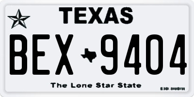 TX license plate BEX9404