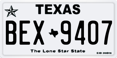TX license plate BEX9407