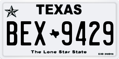 TX license plate BEX9429