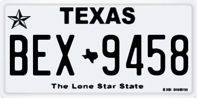 TX license plate BEX9458
