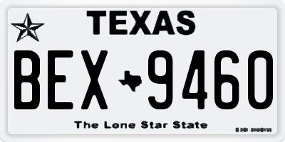 TX license plate BEX9460