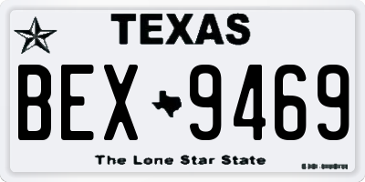 TX license plate BEX9469
