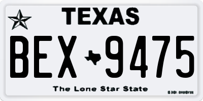 TX license plate BEX9475