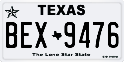 TX license plate BEX9476