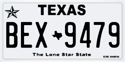 TX license plate BEX9479