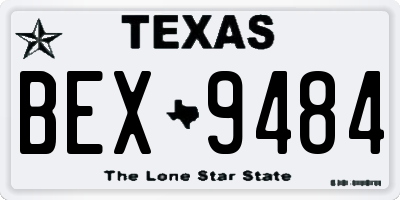 TX license plate BEX9484