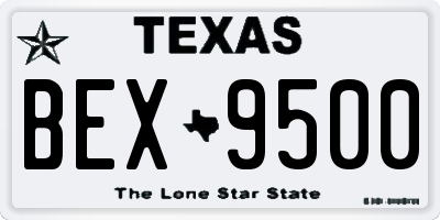 TX license plate BEX9500