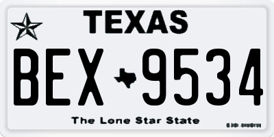 TX license plate BEX9534