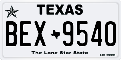 TX license plate BEX9540