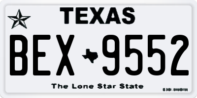 TX license plate BEX9552