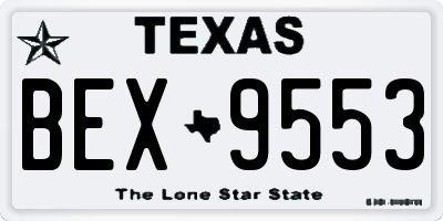 TX license plate BEX9553