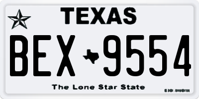 TX license plate BEX9554