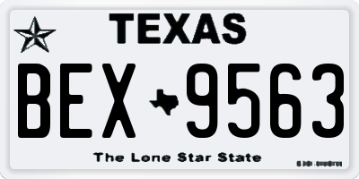 TX license plate BEX9563