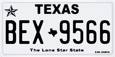 TX license plate BEX9566