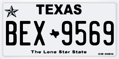 TX license plate BEX9569