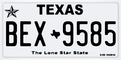 TX license plate BEX9585