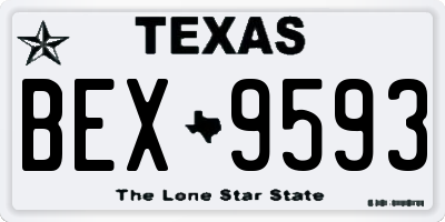 TX license plate BEX9593