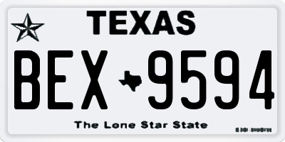 TX license plate BEX9594