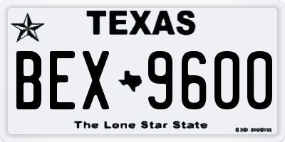 TX license plate BEX9600