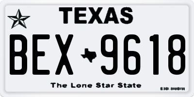 TX license plate BEX9618